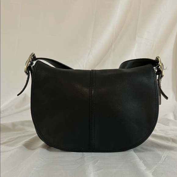 Vintage Coach Classic Black Leather Flap Crossbody/Shoulder Bag - 7453 - Picture 1 of 12